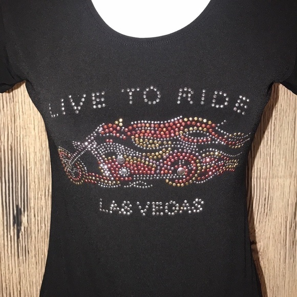 Live to Ride Las Vegas Black T-shirt Small - Picture 2 of 4